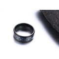 Mens Band Schwarz Edelstahl Kohlefaser Ring